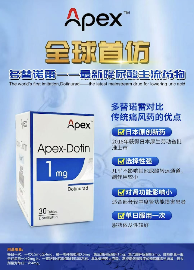 仿制药多替诺雷(Dotinurad)1mg价格是多少?